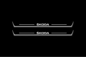 Skoda Octavia (A8) IV Stainless Steel LED Door Sills – Skoda Logo
