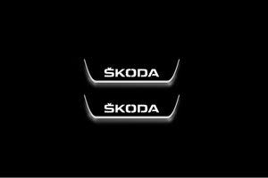 Skoda Octavia (A7) III Stainless Steel LED Door Sills – Skoda Logo