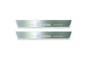 Skoda Yeti 2009+ Stainless Steel LED Door Sills – Skoda Logo