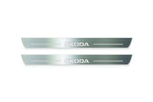 Skoda Octavia (A7) III Stainless Steel LED Door Sills – Skoda Logo