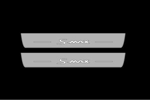 Illuminated LED Door Sill Tread Plates Ford S-Max II 2014-2024 With S-Max Logo Ford Led Door Sills opdesign