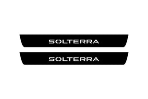 Subaru Solterra 2022+ Illuminated Matte Sill Plates with logo Solterra Subaru Led Door Sills PRO opdesign