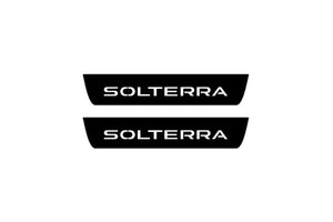 Subaru Solterra 2022+ Illuminated Matte Sill Plates with logo Solterra Subaru Led Door Sills PRO opdesign