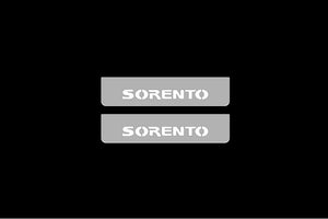 Illuminated LED Door Sill Tread Plates KIA Sorento I 2002-2009 With Sorento Logo KIA Led Door Sills opdesign