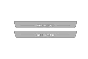 Illuminated LED Door Sill Tread Plates KIA Sorento III 2015-2020 With Sorento Logo KIA Led Door Sills opdesign