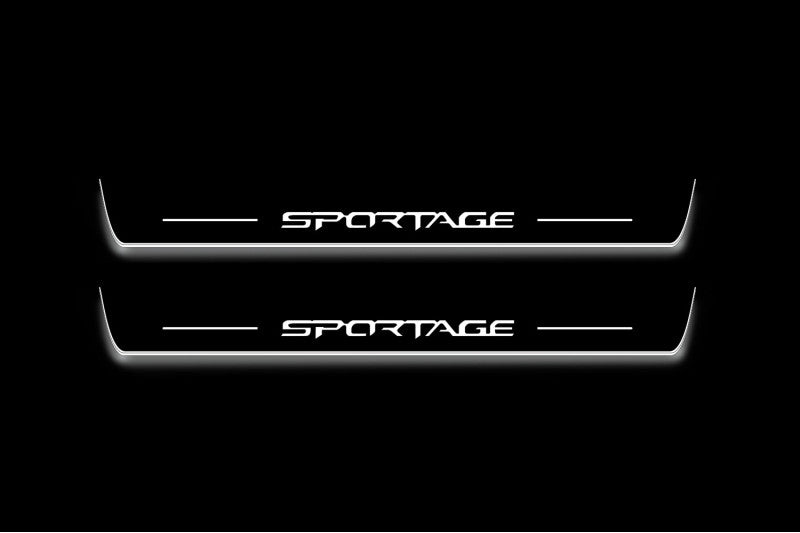 Kia Sportage V NQ5 Stainless Steel LED Door Sills – Sportage Logo