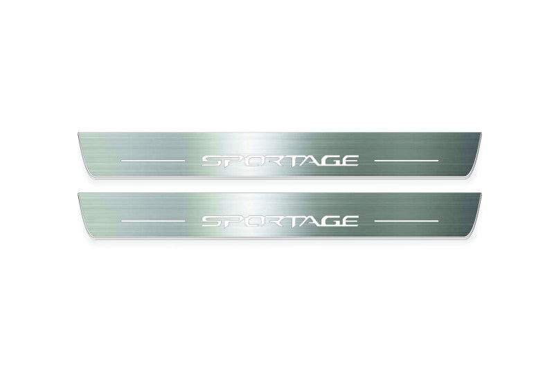 Kia Sportage V NQ5 Stainless Steel LED Door Sills – Sportage Logo