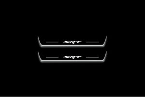 Dodge Charger 2005-2011 LED Door Sills Illuminated Scuff SRT Logo Stainless Steel Entry Guards Door Sills Decoin