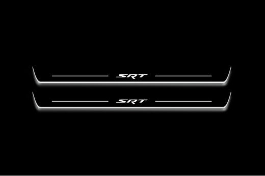 Dodge Charger Sedan LX 2005–2010 — Stainless Steel LED Door Sills — SRT Logo