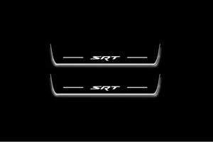 Dodge Durango III 2011+ LED Door Sills Illuminated Scuff SRT Logo Stainless Steel Entry Guards Door Sills Decoin