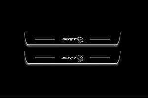 Jeep Grand Cherokee IV 2010-2021 LED Door Sills Illuminated Scuff SRT Hellcat Logo Stainless Steel Entry Guards