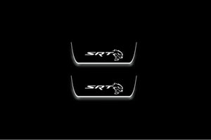 Jeep Grand Cherokee IV 2010-2021 LED Door Sills Illuminated Scuff SRT Hellcat Logo Stainless Steel Entry Guards