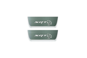 Jeep Grand Cherokee IV 2010-2021 LED Door Sills Illuminated Scuff SRT Hellcat Logo Stainless Steel Entry Guards