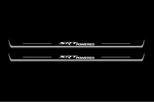 Dodge Challenger 2008-2023 LED Door Sills Illuminated Scuff SRT Powered Logo Stainless Steel Entry Guards Door Sills Decoin
