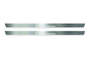 Dodge Challenger 2008-2023 LED Door Sills Illuminated Scuff SRT Powered Logo Stainless Steel Entry Guards Door Sills Decoin