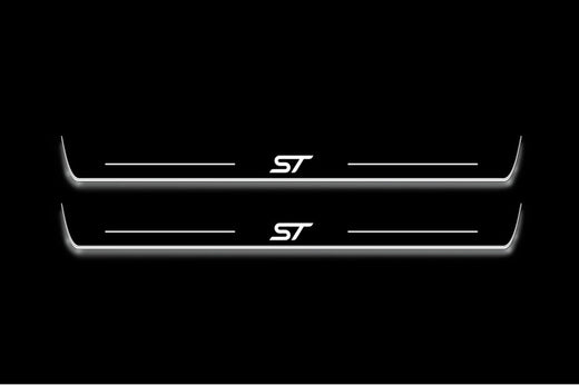 Ford Fiesta B299 2008–2019 — Stainless Steel LED Door Sills — ST Logo