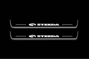 Ford Mustang VI 2015-2023 LED Door Sills Illuminated Scuff Steeda Logo Stainless Steel Entry Guards