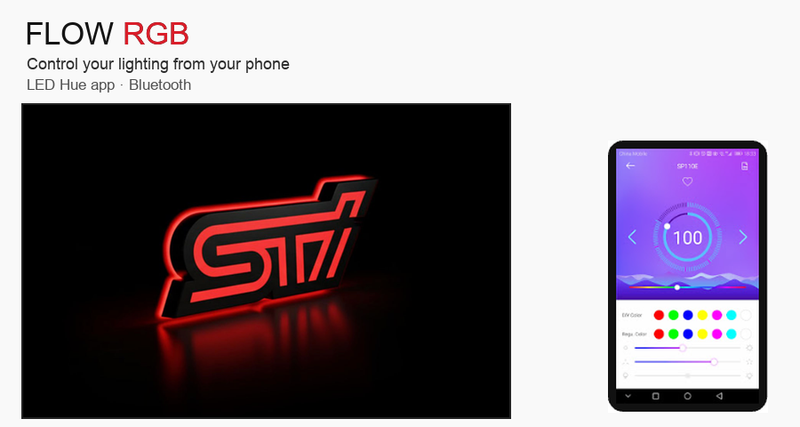 Subaru STI with LED Hue phone control for FLOW RGB