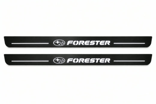 Subaru Forester SJ 2012–2018 — Matte PRO LED Door Sills — Forester Logo