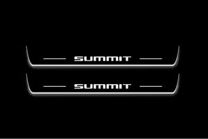 Jeep Grand Cherokee IV WK2 2010+ stainless steel illuminated entry guards with SUMMIT logo