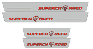 Dodge Durango III 2011+ LED Door Sills Illuminated Scuff Supercharged Logo (Type 2) Stainless Steel Entry Guards Door Sills D