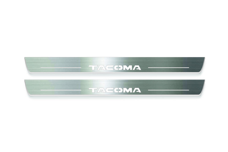Toyota Tacoma II N200 Stainless Steel LED Door Sills – Tacoma Logo