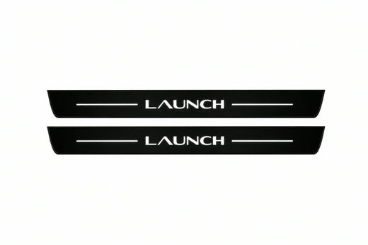 Tesla Model Y Juniper 2025–2026 — Matte PRO LED Door Sills — Launch Logo