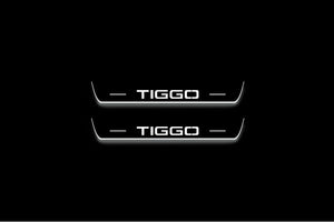 Chery Tiggo 2 2017+ LED Door Sills PRO LED Door Sills Illuminated Scuff Logo Tiggo Stainless Steel Entry Guards