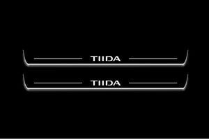 Nissan Tiida I C11 2004+ Stainless Steel LED Door Sills – TIIDA Logo