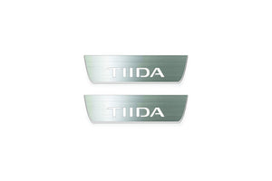Nissan Tiida I C11 2004+ Stainless Steel LED Door Sills – TIIDA Logo