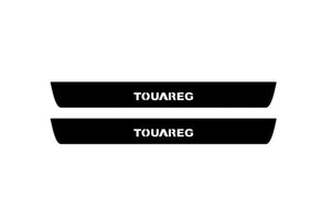 Volkswagen Touareg II 2010-2018 Illuminated Matte Sill Plates with logo Touareg Volkswagen Led Door Sills PRO opdesign