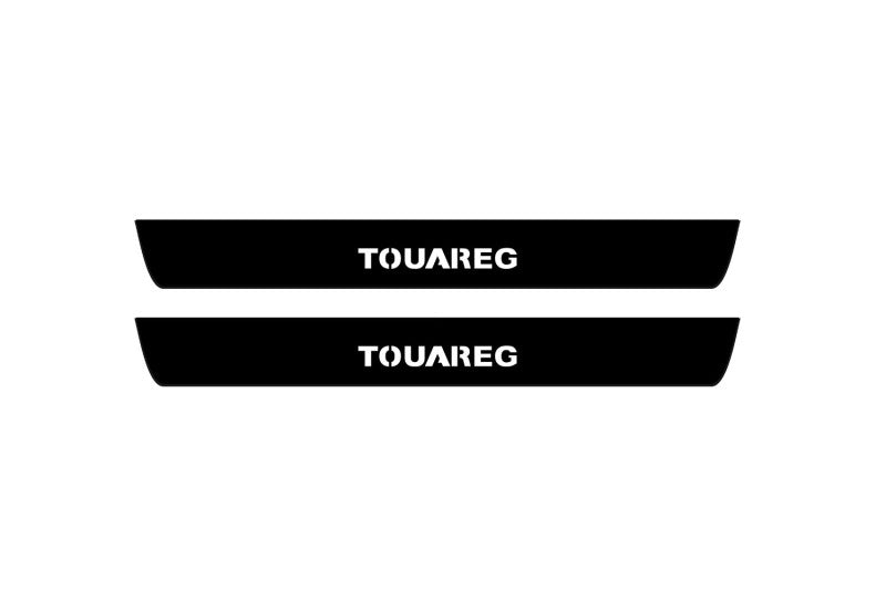 Volkswagen Touareg II 2010-2018 Illuminated Matte Sill Plates with logo Touareg Volkswagen Led Door Sills PRO opdesign