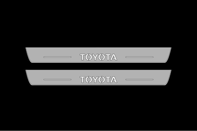 Toyota Prado 250 2023+ LED Door Sills Illuminated Scuff Toyota Logo Stainless Steel Entry Guards Door Sills opdesign