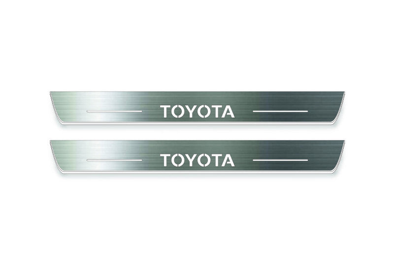 Toyota Prado 250 2023+ Stainless Steel LED Door Sills – Toyota Logo