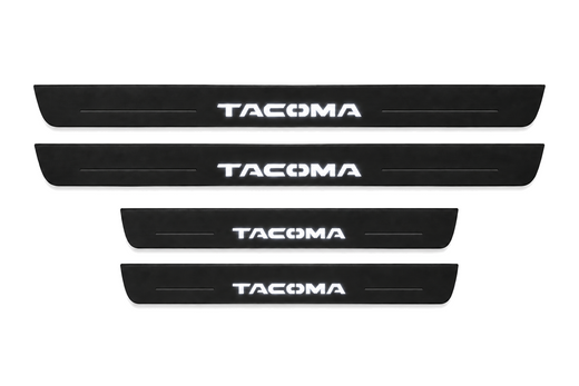 Toyota Tacoma N200 2005–2015 — Matte PRO LED Door Sills — Tacoma Logo