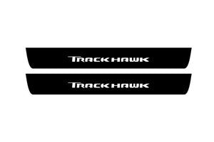 Jeep Grand Cherokee IV 2010-2021 Illuminated Matte Sill Plates with logo Trackhawk Jeep Led Door Sills PRO opdesign