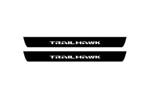 Jeep Cherokee KL 2014+ Illuminated Matte Sill Plates with logo Trailhawk Jeep Led Door Sills PRO opdesign