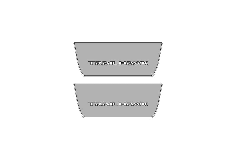 Illuminated LED Door Sill Tread Plates Jeep Grand Cherokee V 2021+ With Trailhawk Logo Jeep Led Door Sills opdesign