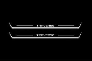 Chevrolet Traverse II 2018+ LED Door Sills Illuminated Scuff Traverse Logo Stainless Steel Entry Guards Door Sills Decoin