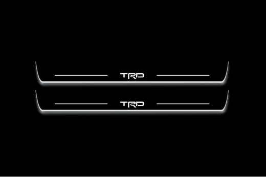 Toyota Camry Sedan XV50 2011–2020 — Stainless Steel LED Door Sills — TRD Logo