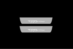 Illuminated LED Door Sill Tread Plates Toyota Tundra III 2014-2021 With TRD pro Logo Toyota Led Door Sills opdesign