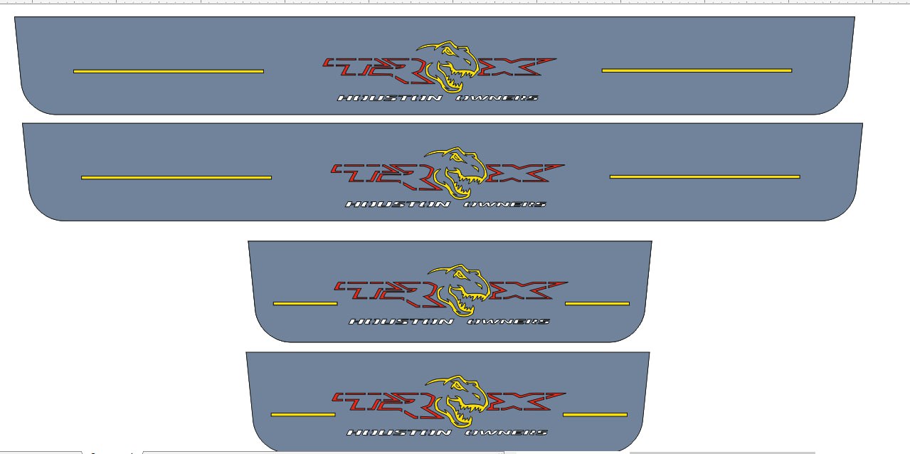Illuminated LED Door Sill Tread Plates Dodge Ram V 2019+ With Houston Owners TRX Logo (Type 2) Dodge Led Door Sills opdesign