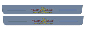 RAM 1500 V 2019+ door sill plates in stainless steel with Illuminated Houston Owners TRX logo