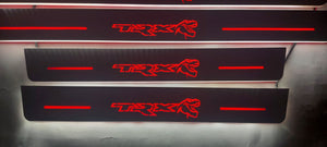 RAM 2500 V 2019+ stainless steel LED door sill plates with TRX logo