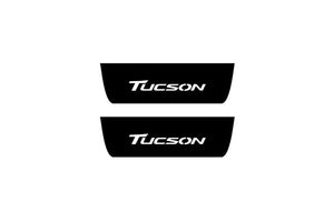 Hyundai Tucson II 2015-2020 Illuminated Matte Sill Plates with logo Tucson Hyundai Led Door Sills PRO opdesign