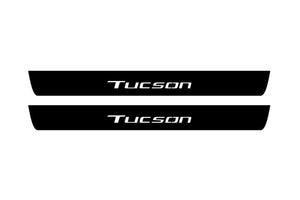 Hyundai Tucson IV 2020+ Illuminated Matte Sill Plates with logo Tucson Hyundai Led Door Sills PRO opdesign