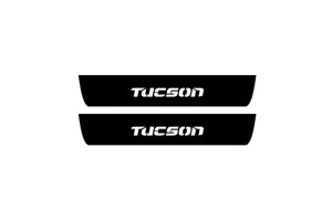 Hyundai Tucson I 2004-2015 Illuminated Matte Sill Plates with logo Tucson Hyundai Led Door Sills PRO opdesign