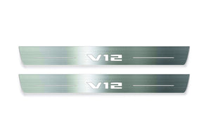 BMW 7 G11/G12 2015-2021 LED Door Sills Illuminated Scuff V12 Logo Stainless Steel Entry Guards Door Sills Decoin