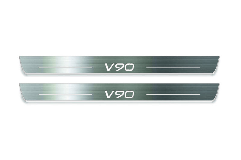 Volvo V90 II 2016+ Stainless Steel LED Door Sills – V90 Logo