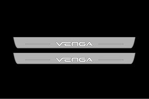 Illuminated LED Door Sill Tread Plates KIA Venga 2009-2019 With Venga Logo KIA Led Door Sills opdesign